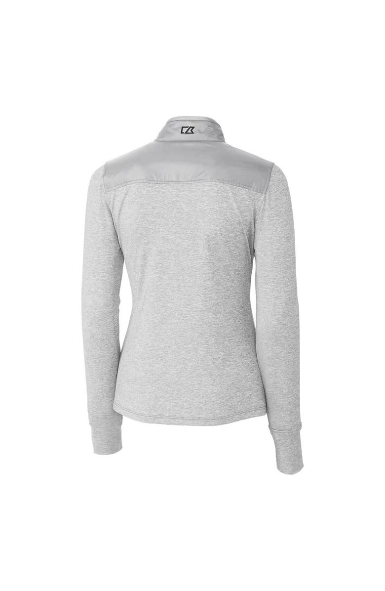 Cutter & Buck Women's Cutter & Buck Gray Cleveland Browns Throwback Logo Stealth Hybrid Quilted Full-Zip Windbreaker Jacket, Alternate, color, 