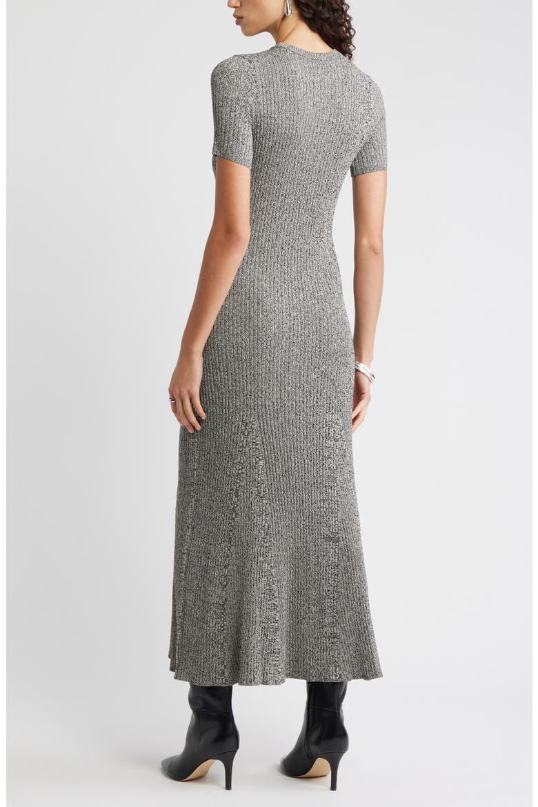 Rib Knit Dress, Alternate, color, BEIGE-BLACK MARL