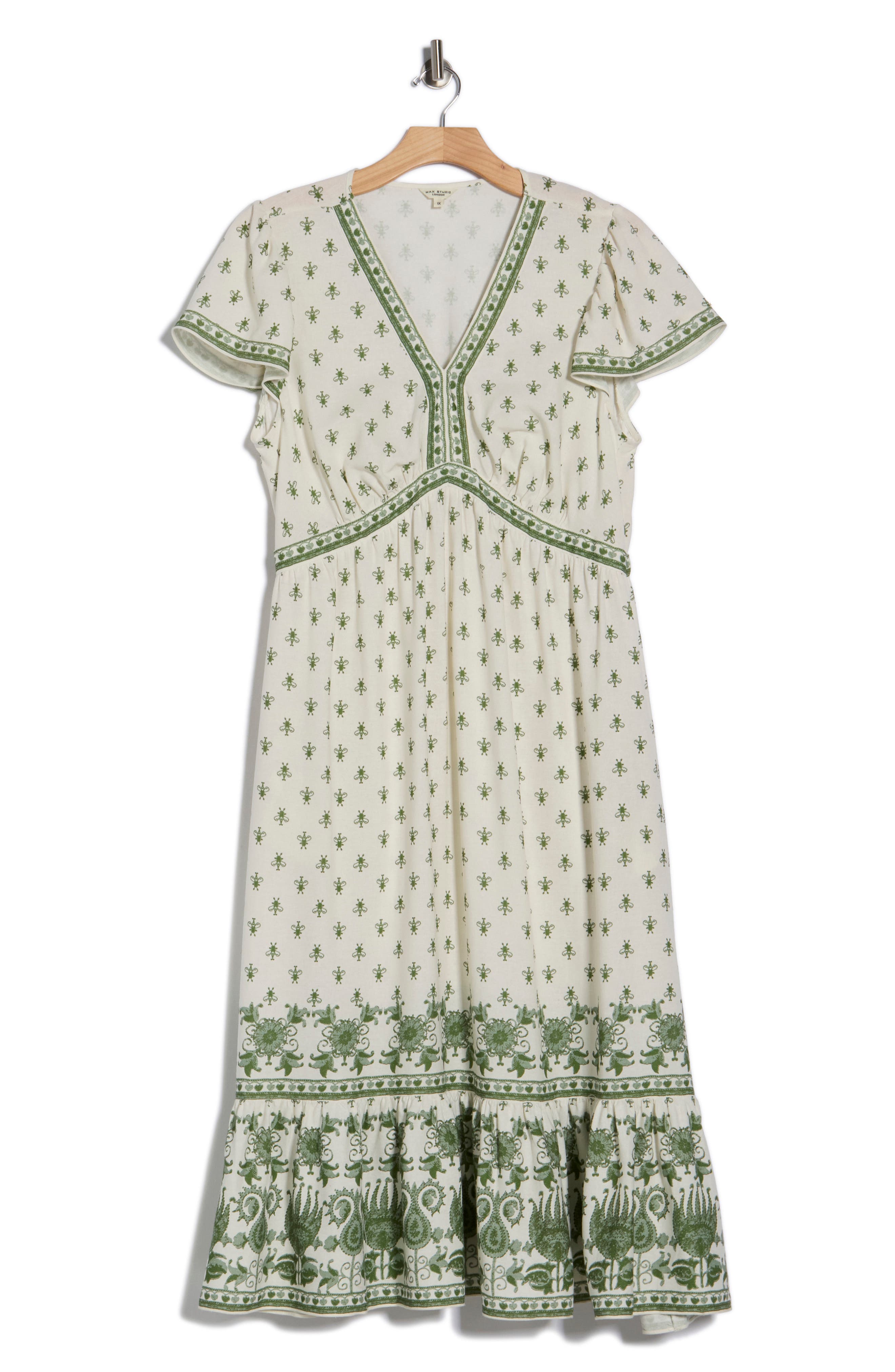 MAX STUDIO Flutter Sleeve Maxi Dress