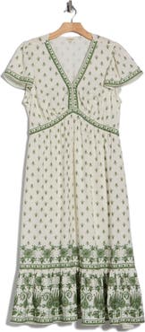 MAX STUDIO Flutter Sleeve Maxi Dress