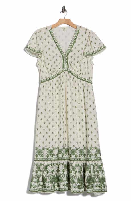 MAX STUDIO Flutter Sleeve Maxi Dress