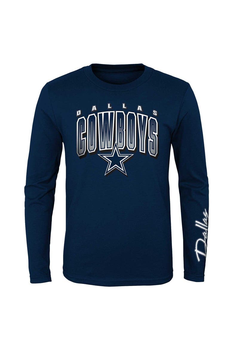 Preschool Heather Gray/Navy Dallas Cowboys Fan Fave T-Shirt Combo Set, Alternate, color, Heather Gray