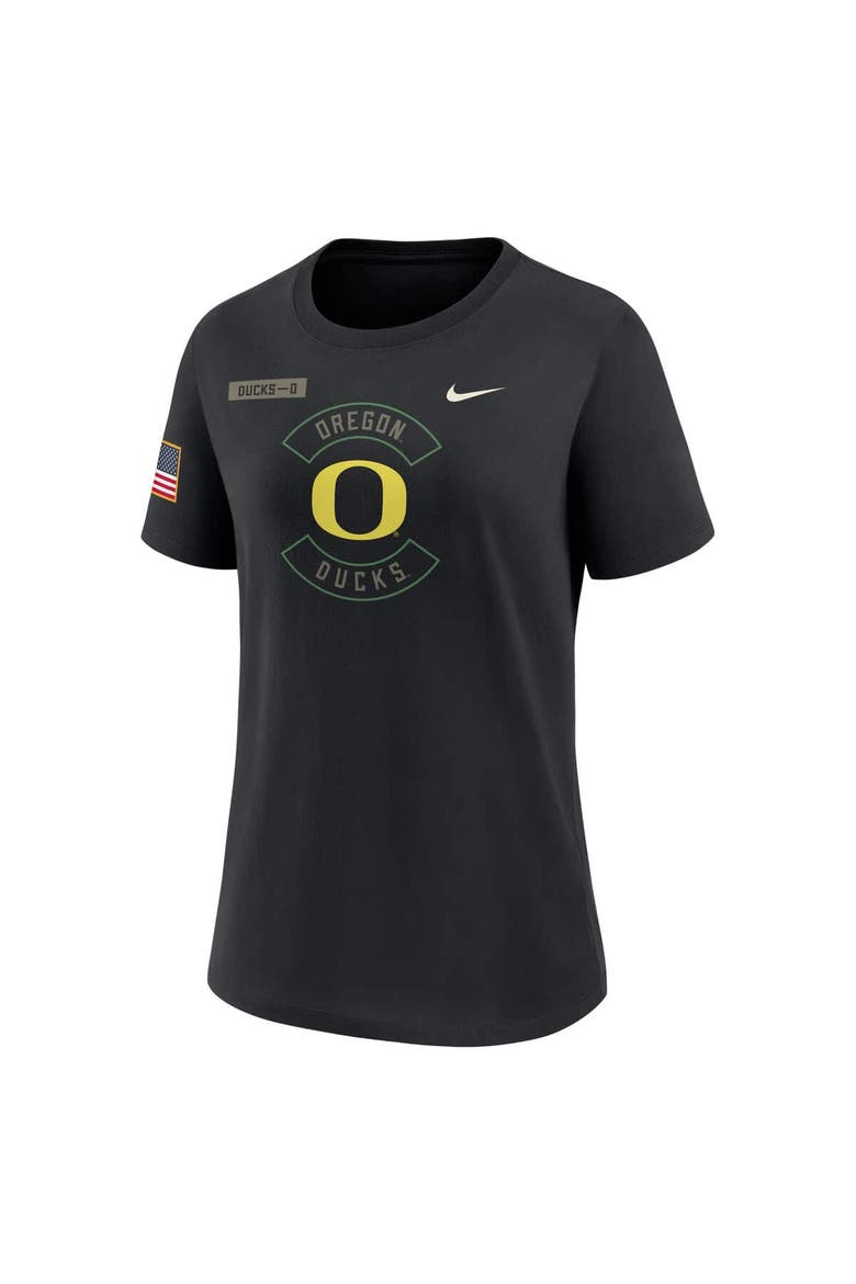 Women's Nike Black Oregon Ducks 2025 Military Appreciation Dri-FIT T-Shirt, Alternate, color, Black