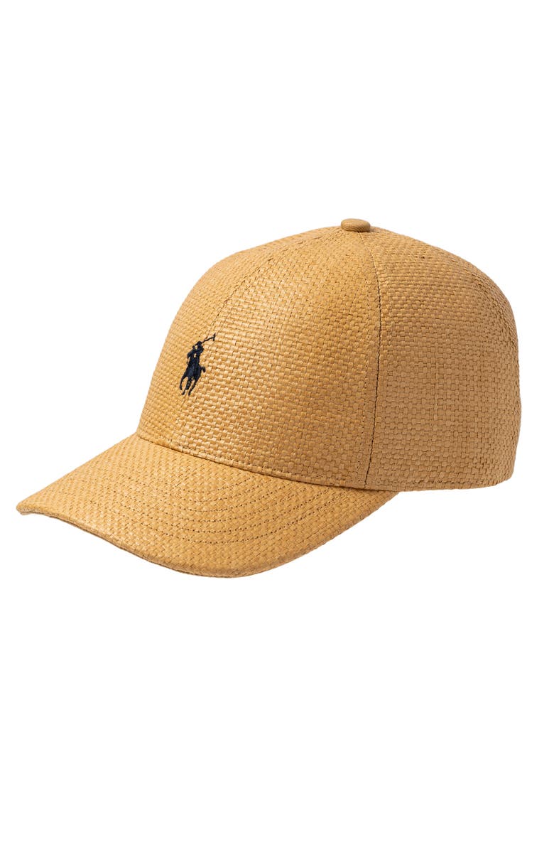Polo Ralph Lauren Straw Baseball Hat, Main, color, Natural