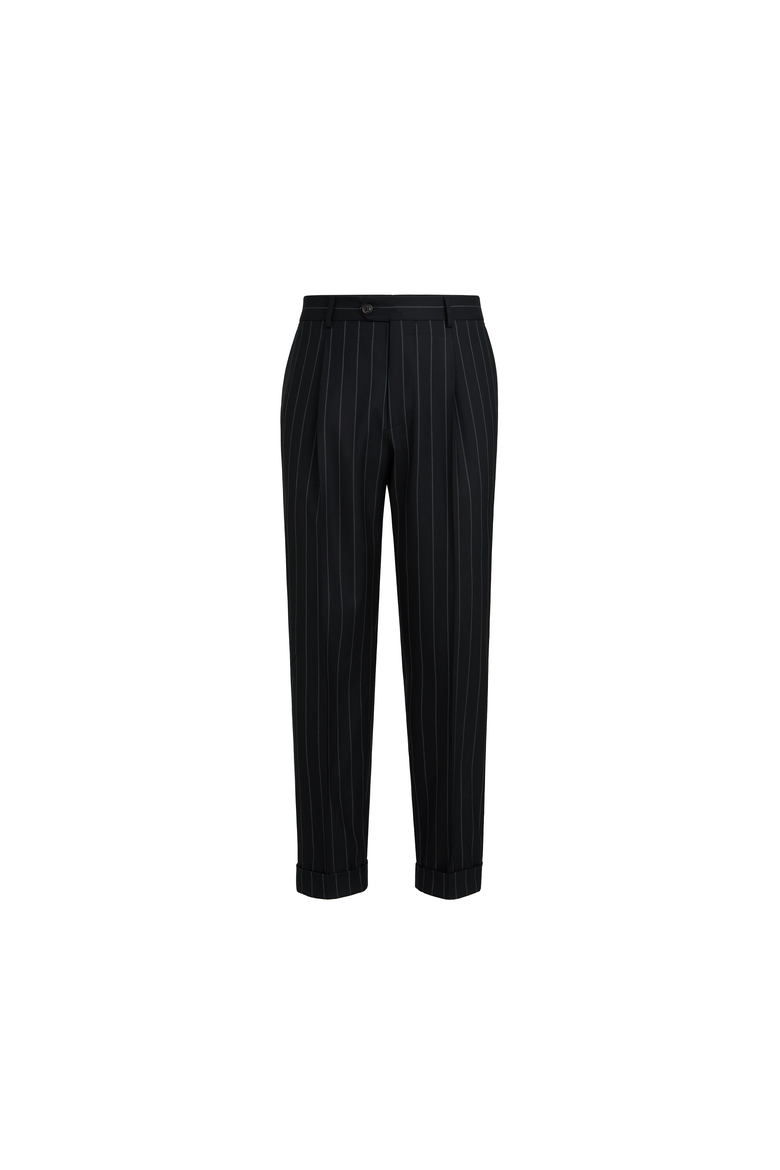 Virgin wool trousers, Alternate, color, Black