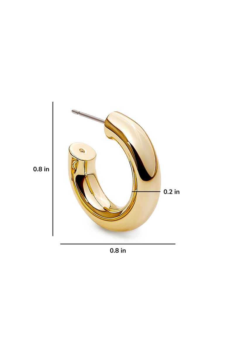 Hoop Earrings - Tia Mini, Alternate, color, Gold