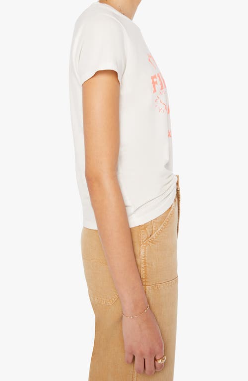 Mother Womens Lil Firecracker The Boxy Goodie Goodie Short-sleeves Cotton-jersey T-shirt Xs In White