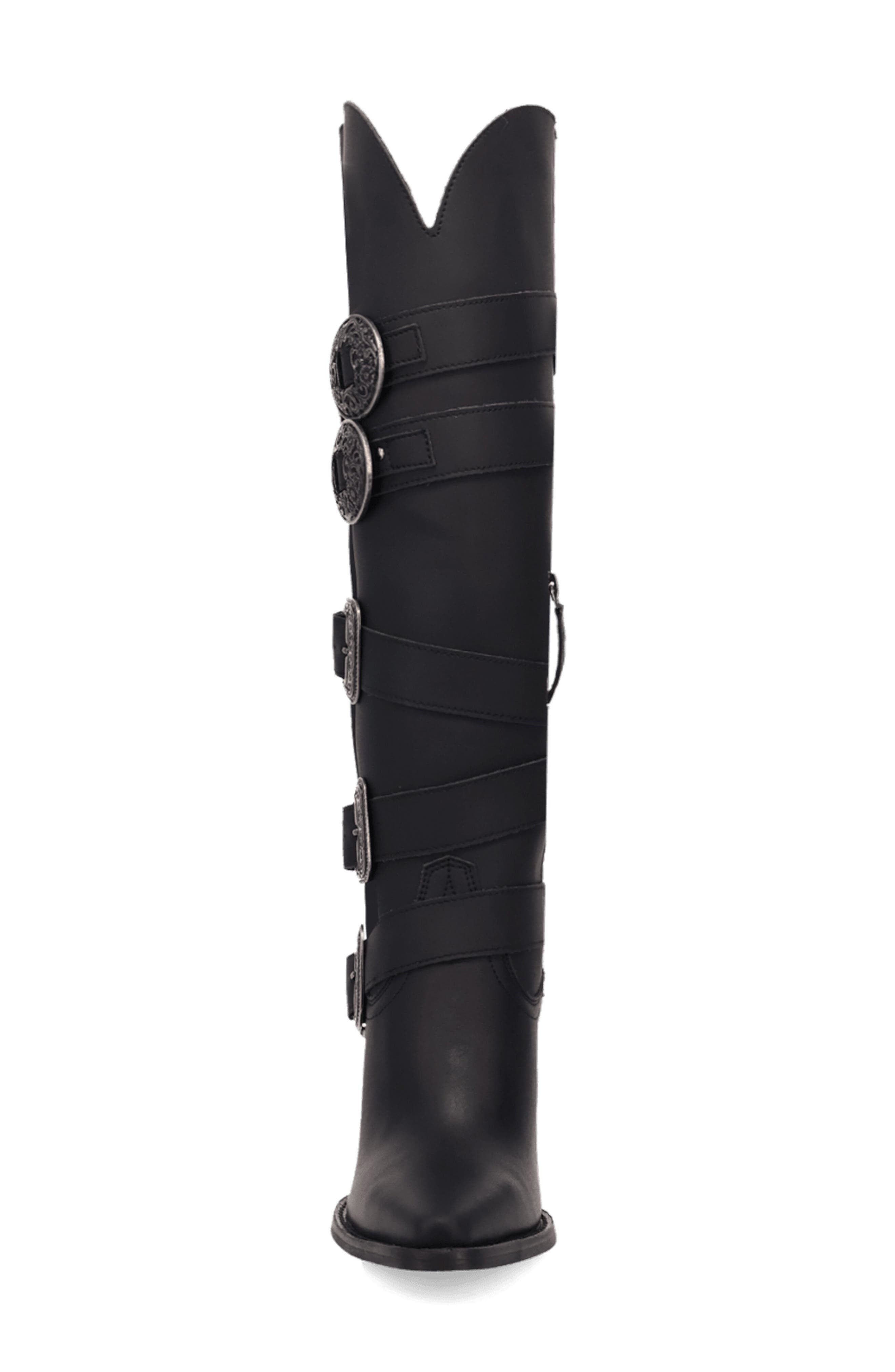 Spur O Moment Over the Knee Western Boot, Alternate, color, BLACK