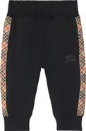 Burberry Check Trim Cotton Jogging Pants