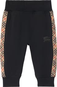 Burberry Check Trim Cotton Jogging Pants