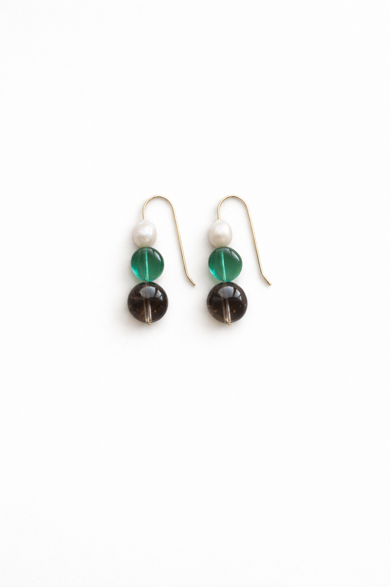 Sage and Pearl Earrings, Main, color, 14k Gold Fill