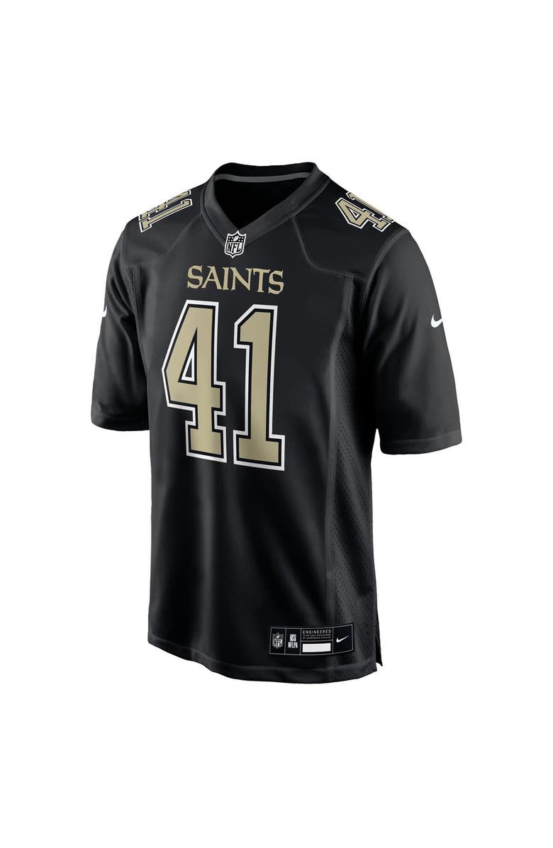 Nike Men's Nike Alvin Kamara Carbon Black New Orleans Saints Fashion Game Jersey, Alternate, color, Black