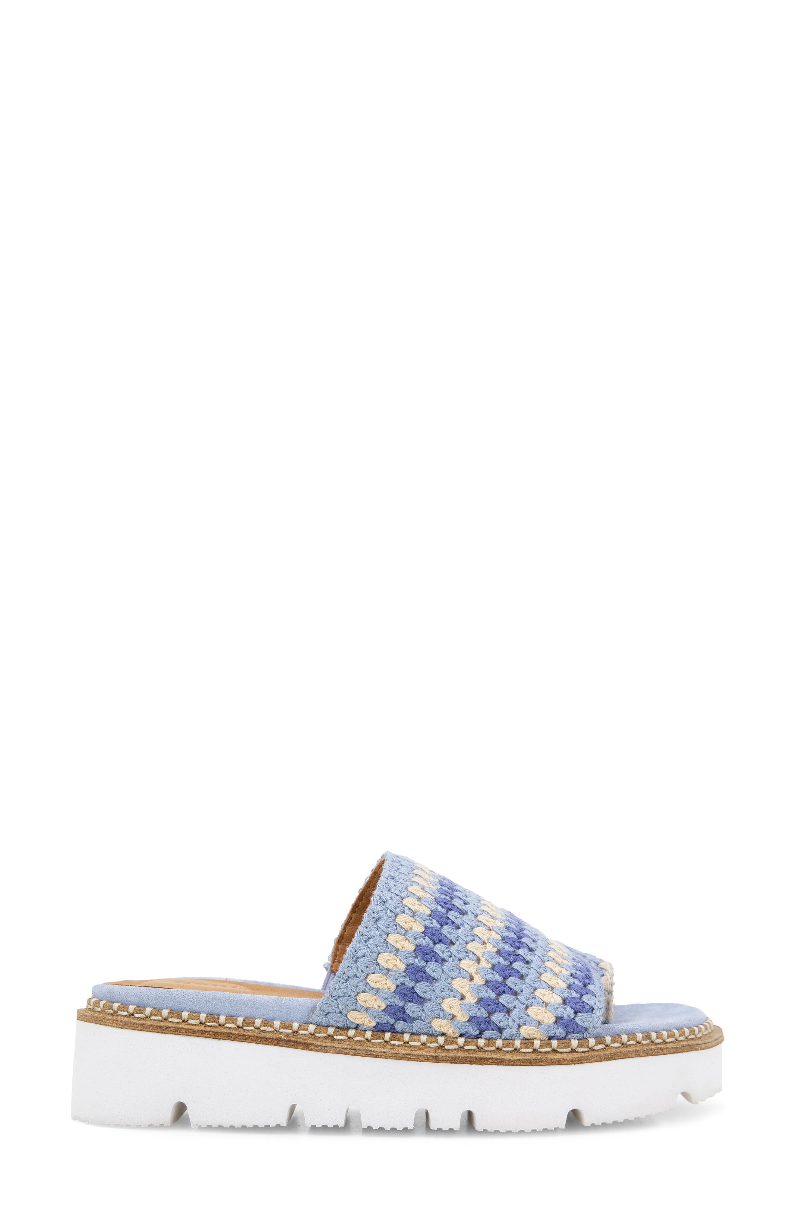 Lavern Platform Slide Sandal, Alternate, color, BLUE MULTI FABRIC