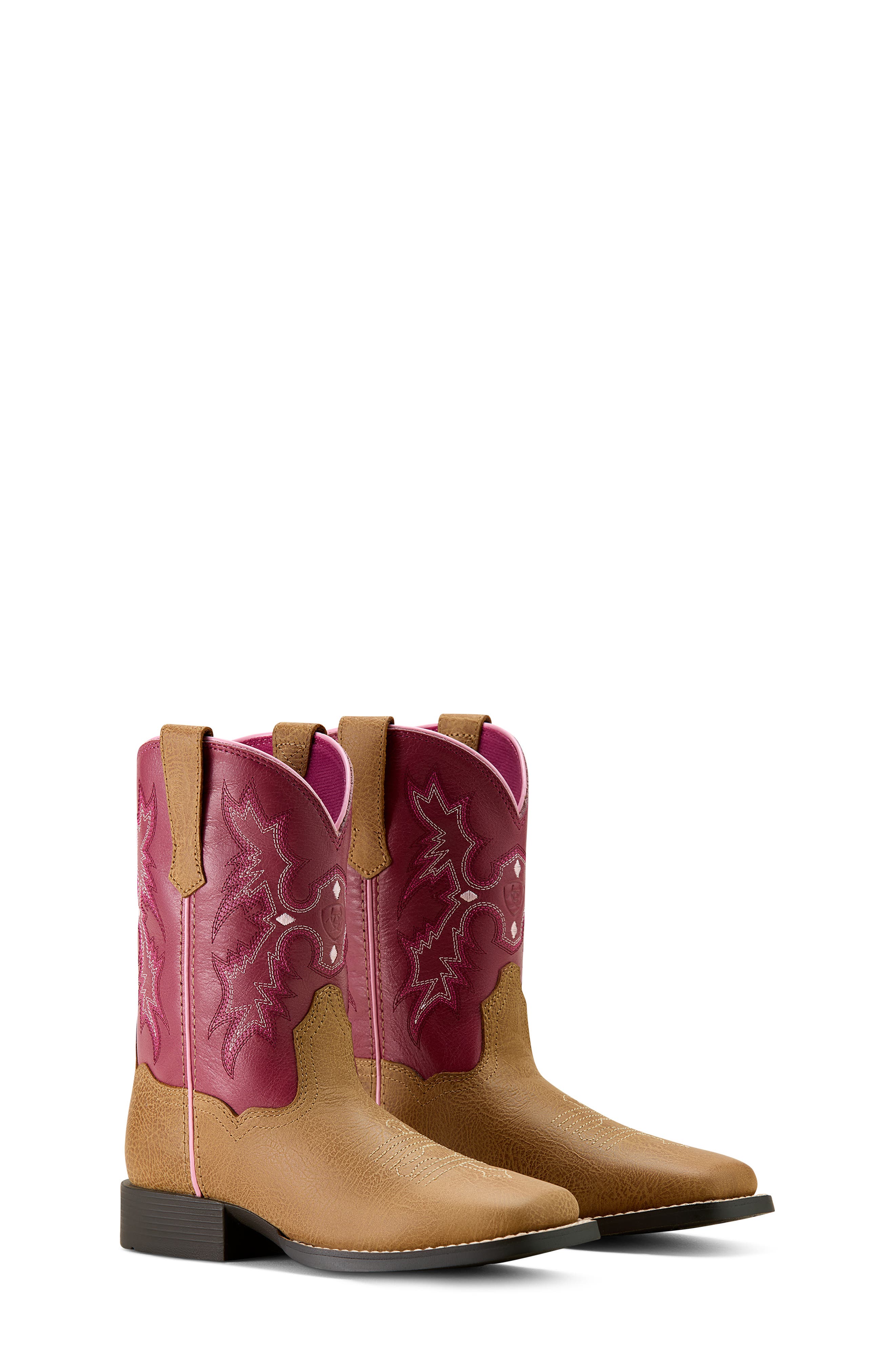 Ariat Kids' Tombstone Wide Square Toe Western Boot, Alternate, color, Cottage/ Rosebud