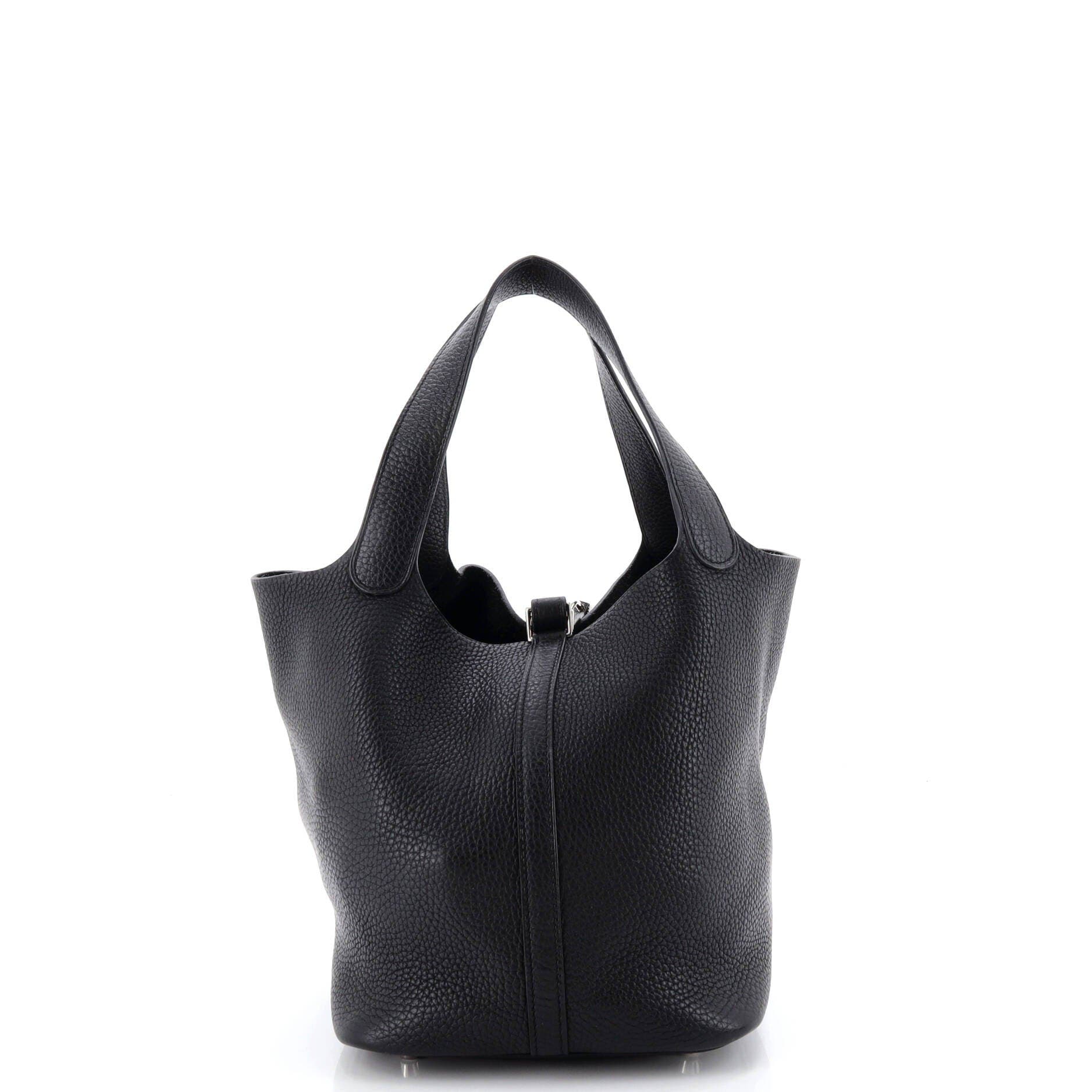 Pre-Owned Hermes Picotin Lock Bag Clemence MM, Alternate, color, Noir