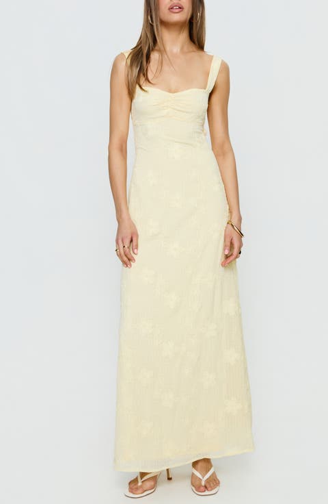 Maisone Floral Embroidered Maxi Dress