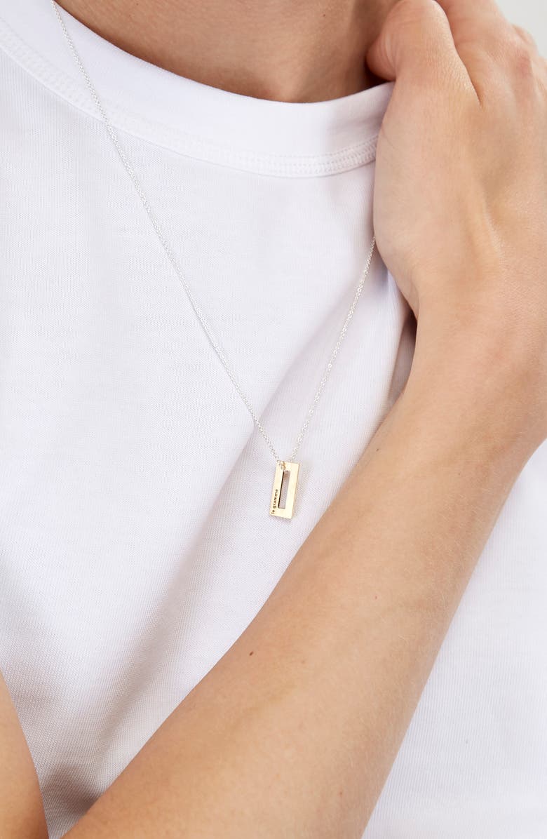 le gramme Brushed Rectangle Pendant Necklace, Alternate, color, 