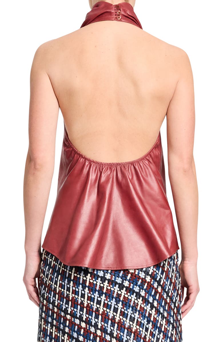 TWP Friday Night Halter Leather Top, Alternate, color, Karanda Red