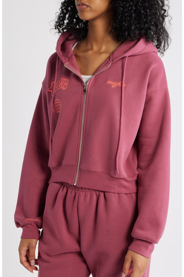 Find the Beauty Graphic Zip-Up Hoodie, Alternate, color, RED