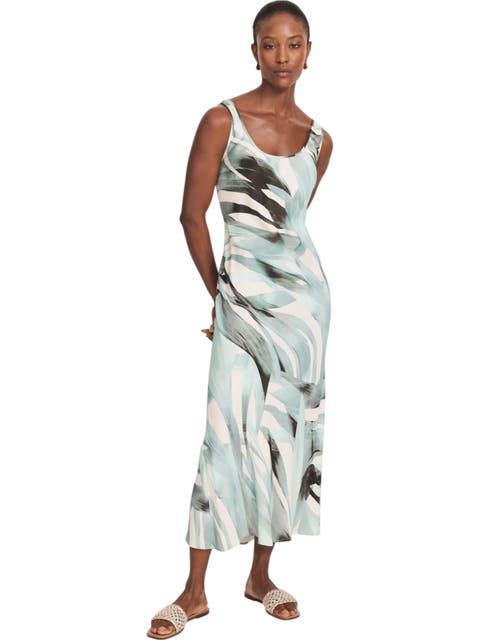 Palm Print Satin Slip Dress