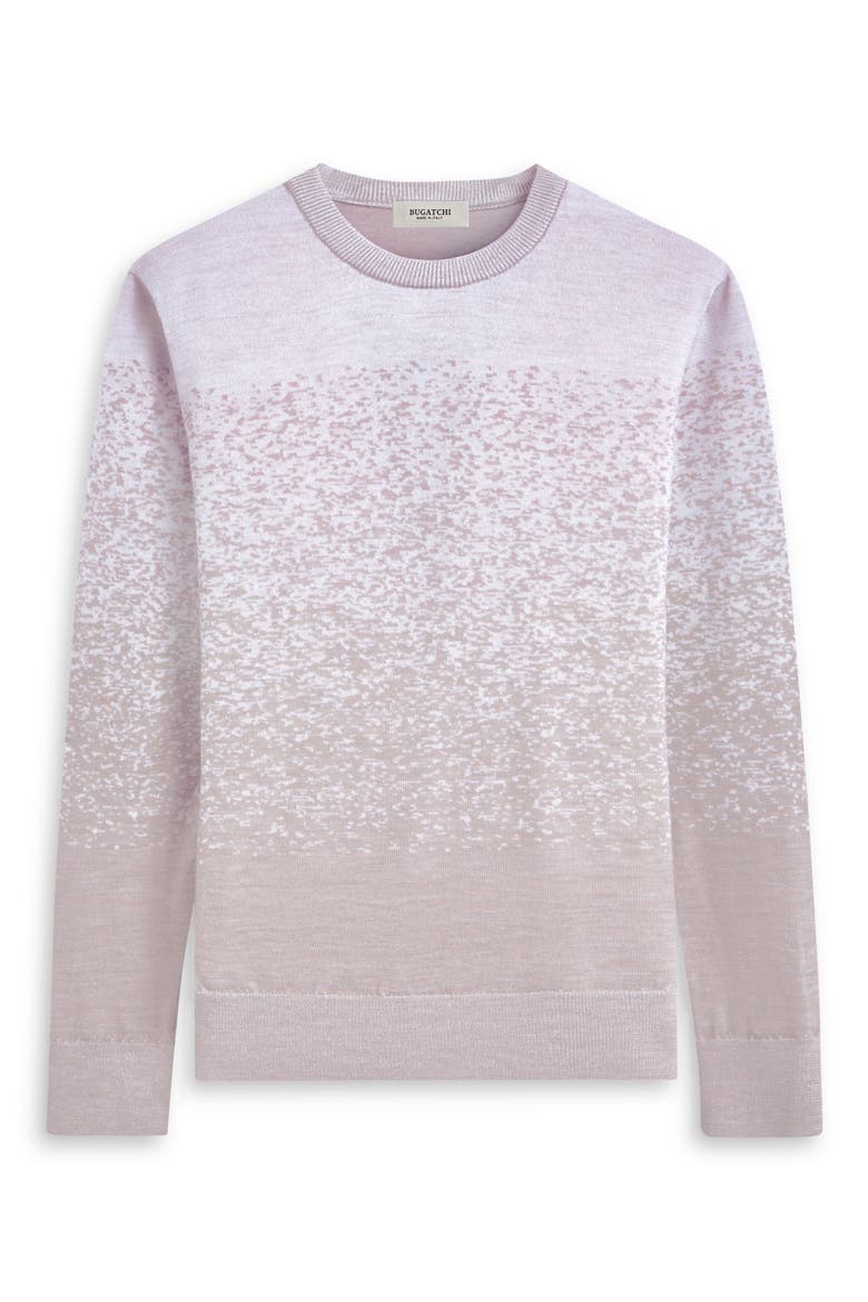 Pattern Crewneck Merino Wool Sweater, Alternate, color, CHALK