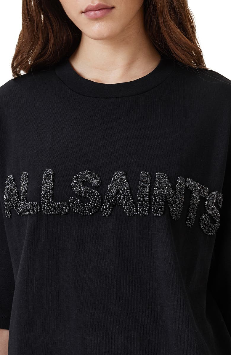 AllSaints Amelia Imitation Pearl T-Shirt, Alternate, color, 