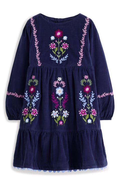 Kids' Floral Embroidery Corduroy Dress (Toddler, Little Kid & Big Kid)