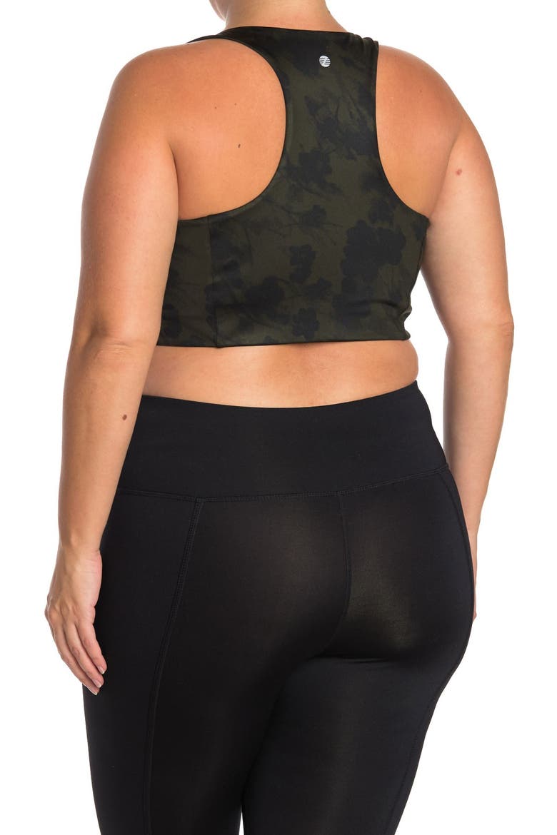 Floral Longline Racerback Sports Bra, Alternate, color, GREEN ROSIN BLOSSOM BLUR TOSS