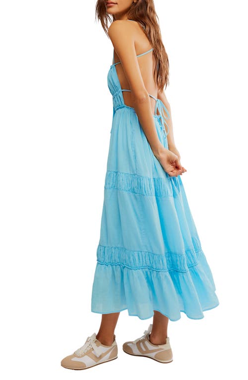 Free People Taking Sides Tiered Cotton Maxi Dress In Splash