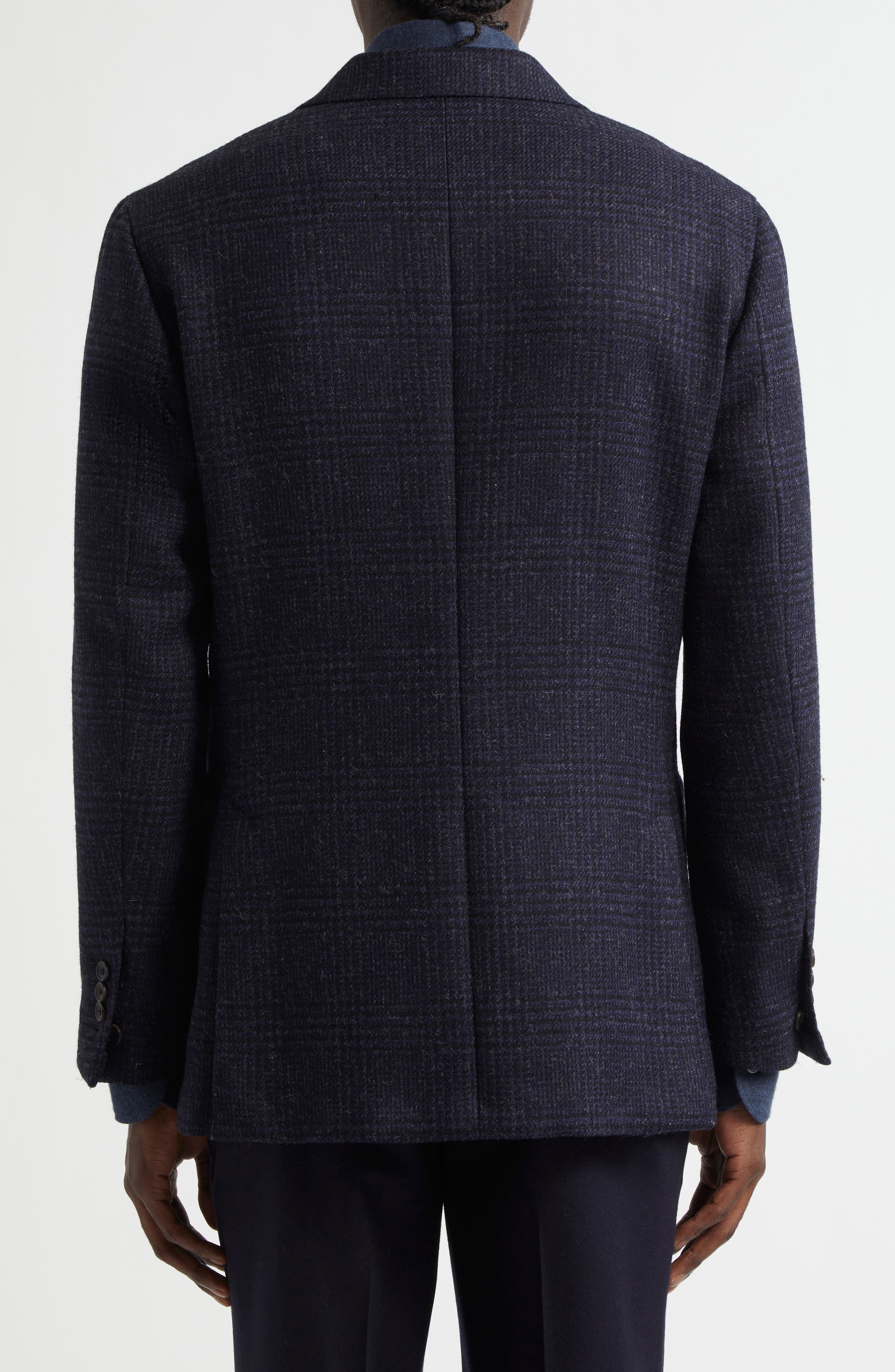 Unstructured Double Breasted Plaid Wool Sport Coat - image 2