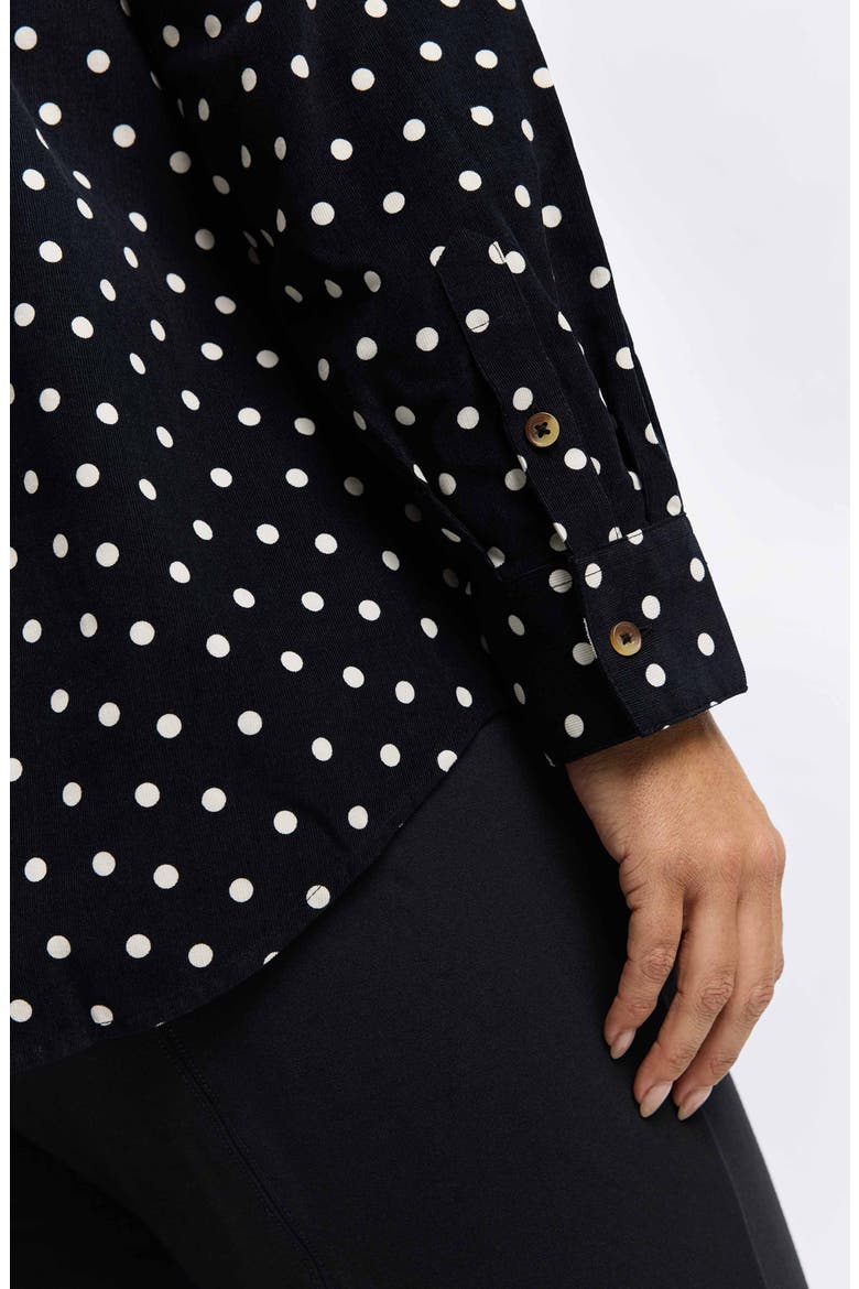 Haven Polka Dot Cotton Corduroy Button-Up Shirt, Alternate, color, BLACK/ IVORY MULTI