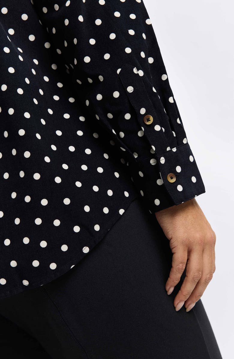 Foxcroft Haven Polka Dot Cotton Corduroy Button-Up Shirt, Alternate, color, 