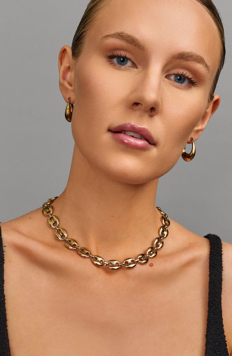 Nialaya Clasp Hoop Earrings, Alternate, color, Gold