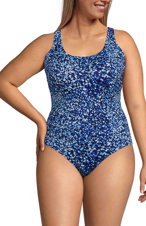 Chlorine Resistant Scoop Neck X-Back High Leg Soft Cup Tugless Sporty One Piece Swimsuit