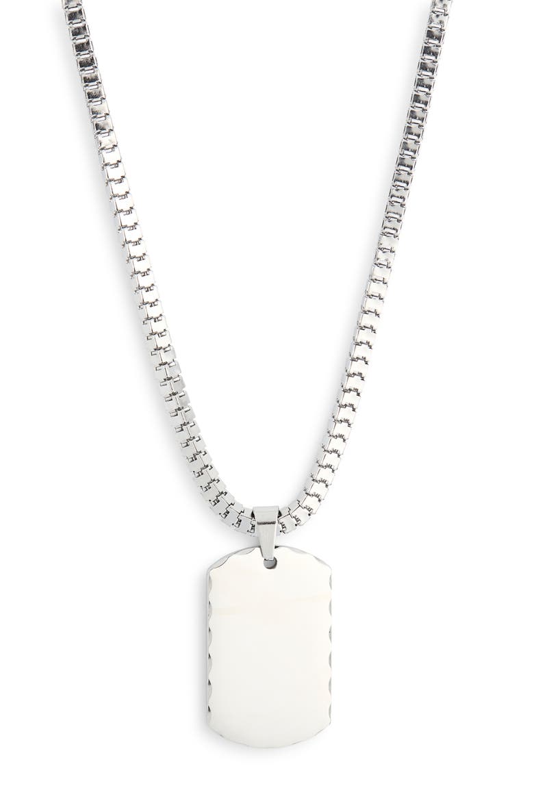 Men's Stainless Steel Dog Tag Pendant Necklace, Alternate, color, STAINLESS