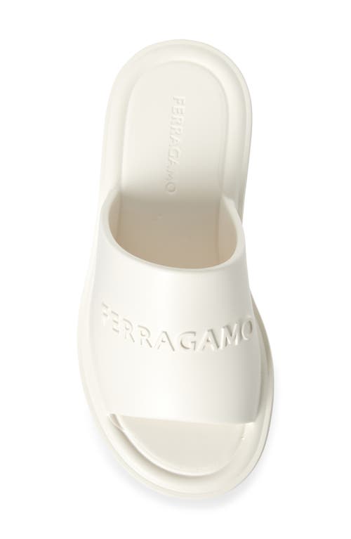 Ferragamo Giuneva Logo Slides In White
