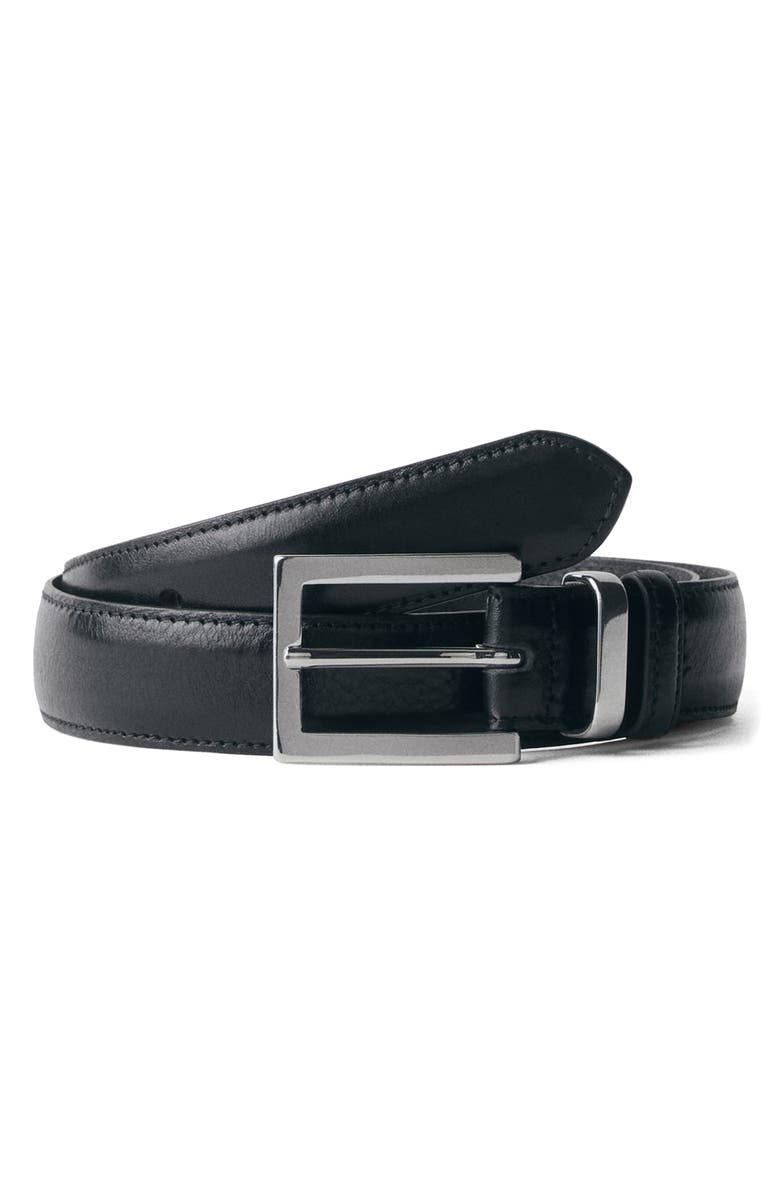 MANGO Leather Belt, Main, color, 