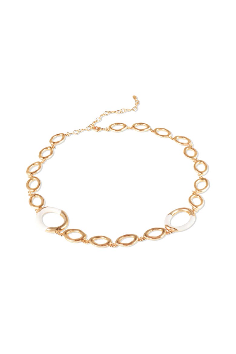 Time Ripples Round Necklace, Main, color, Gold