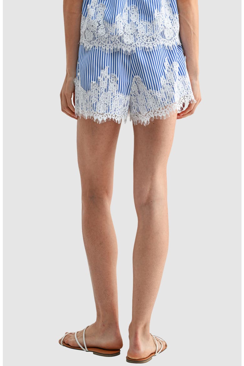 Lace Hem Stripe Shorts, Alternate, color, BLUE STRIPE