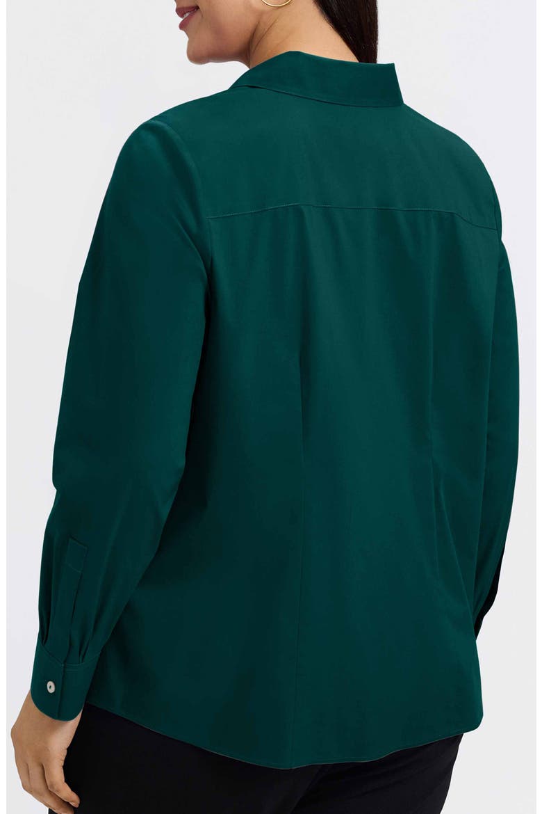 June Non-Iron Stretch Cotton Blend Button-Up Shirt, Alternate, color, DEEP TEAL GREEN
