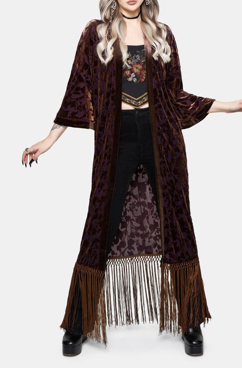 Sienna Devore Fringe Robe