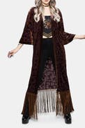 Disturbia Sienna Devore Fringe Robe