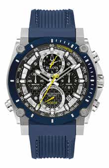 BULOVA Precisionist Silicone Strap Chronograph Watch, 46mm