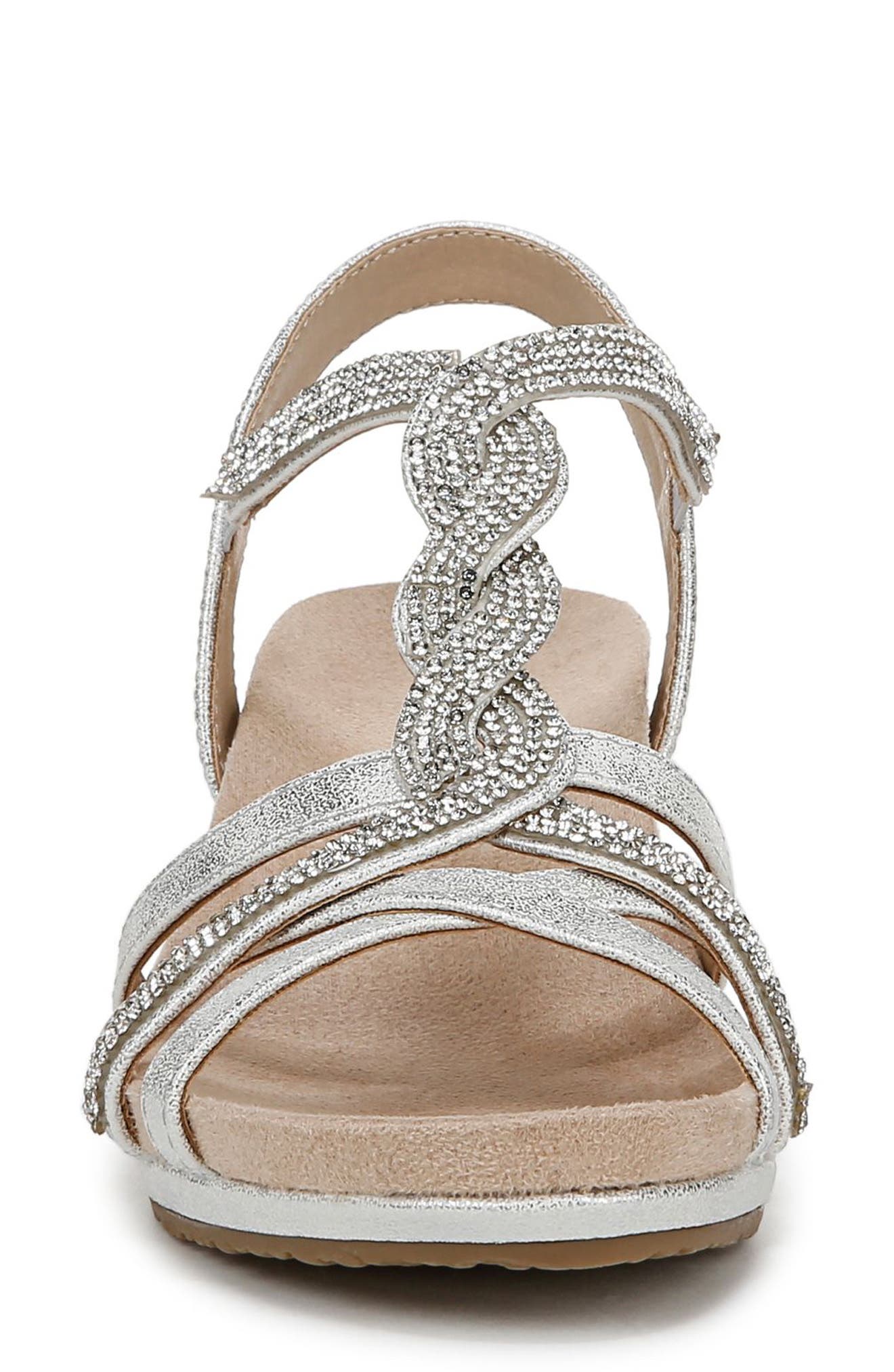 Miami Slingback Wedge Sandal, Alternate, color, SILVER