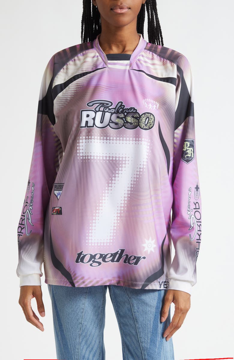 Paolina Russo Sports Logo Long Sleeve Jersey, Main, color, Pink