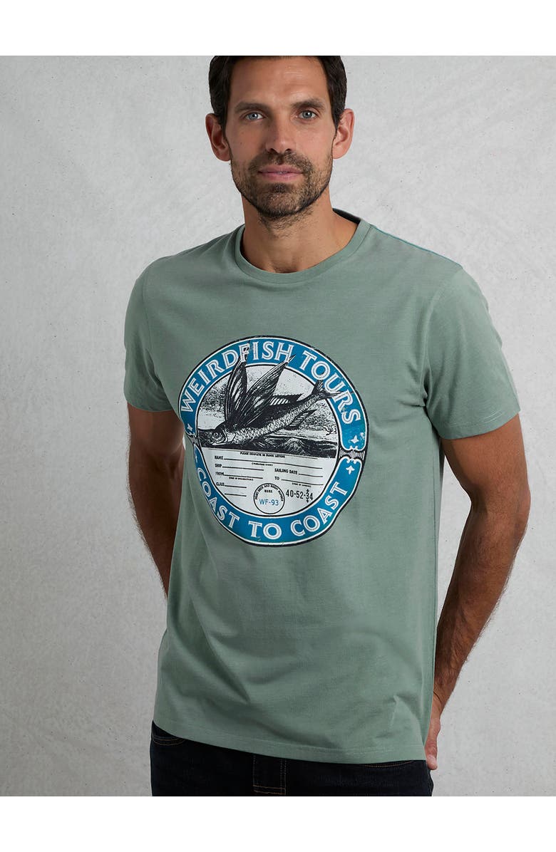 Weird Fish Coasting Front Print Graphic T-Shirt, Main, color, Dusty Teal