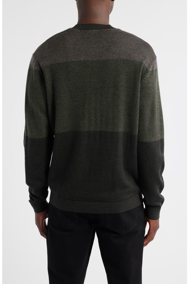 Jacquard Wool Sweater, Alternate, color, SOLID MEDIUM GREEN