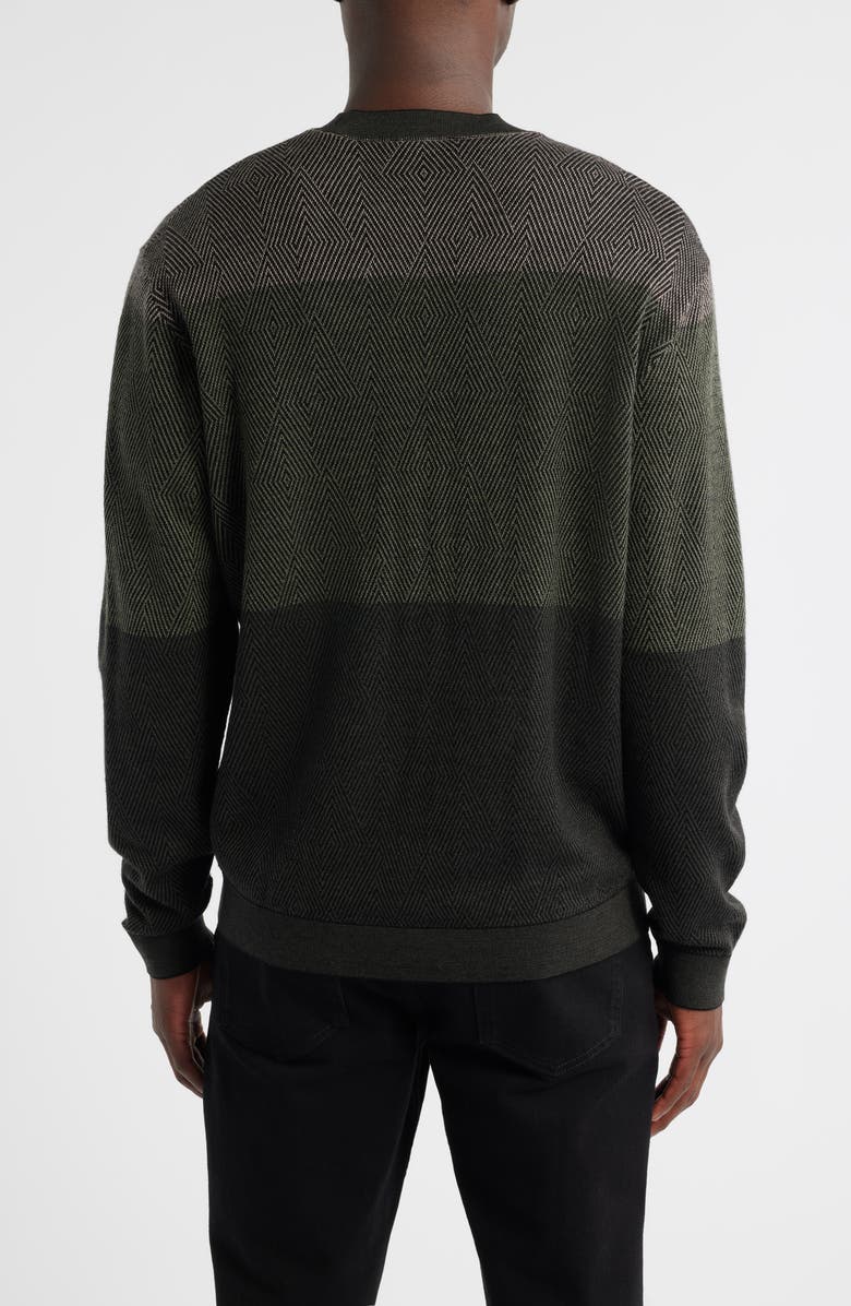 Emporio Armani Jacquard Wool Sweater, Alternate, color, Solid Medium Green