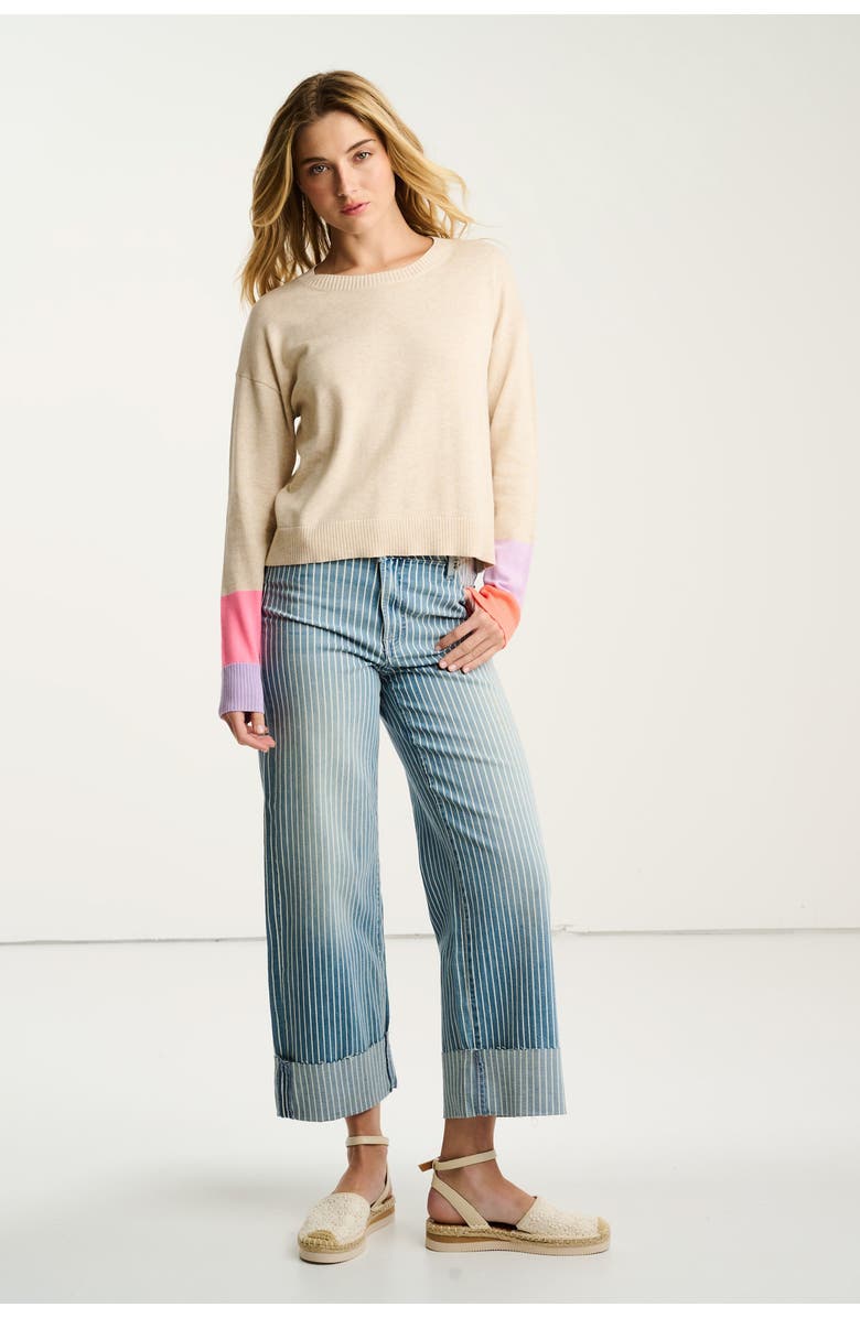 Lisa Todd Block Party Cotton Sweater, Alternate, color, Almond