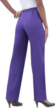 Roaman's Plus Size Classic Bend Over® Structured Straight Leg Pull-On Pant
